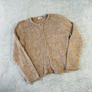 Vintage adorable cozy brown fullzip classic cardigan Paul David Harris L sweater